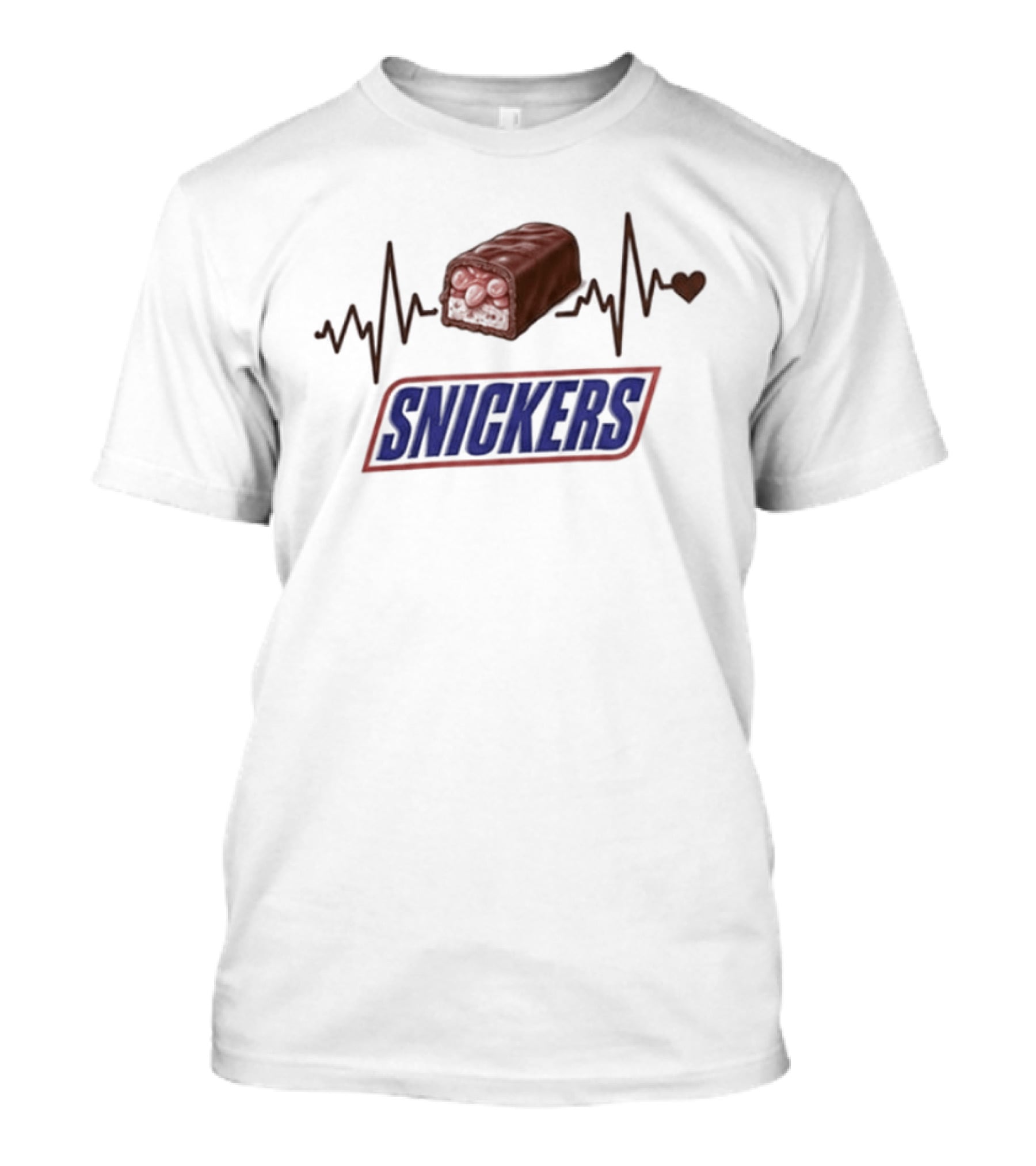 Heartbeat Snickers Addiction Lovers T-Shirt