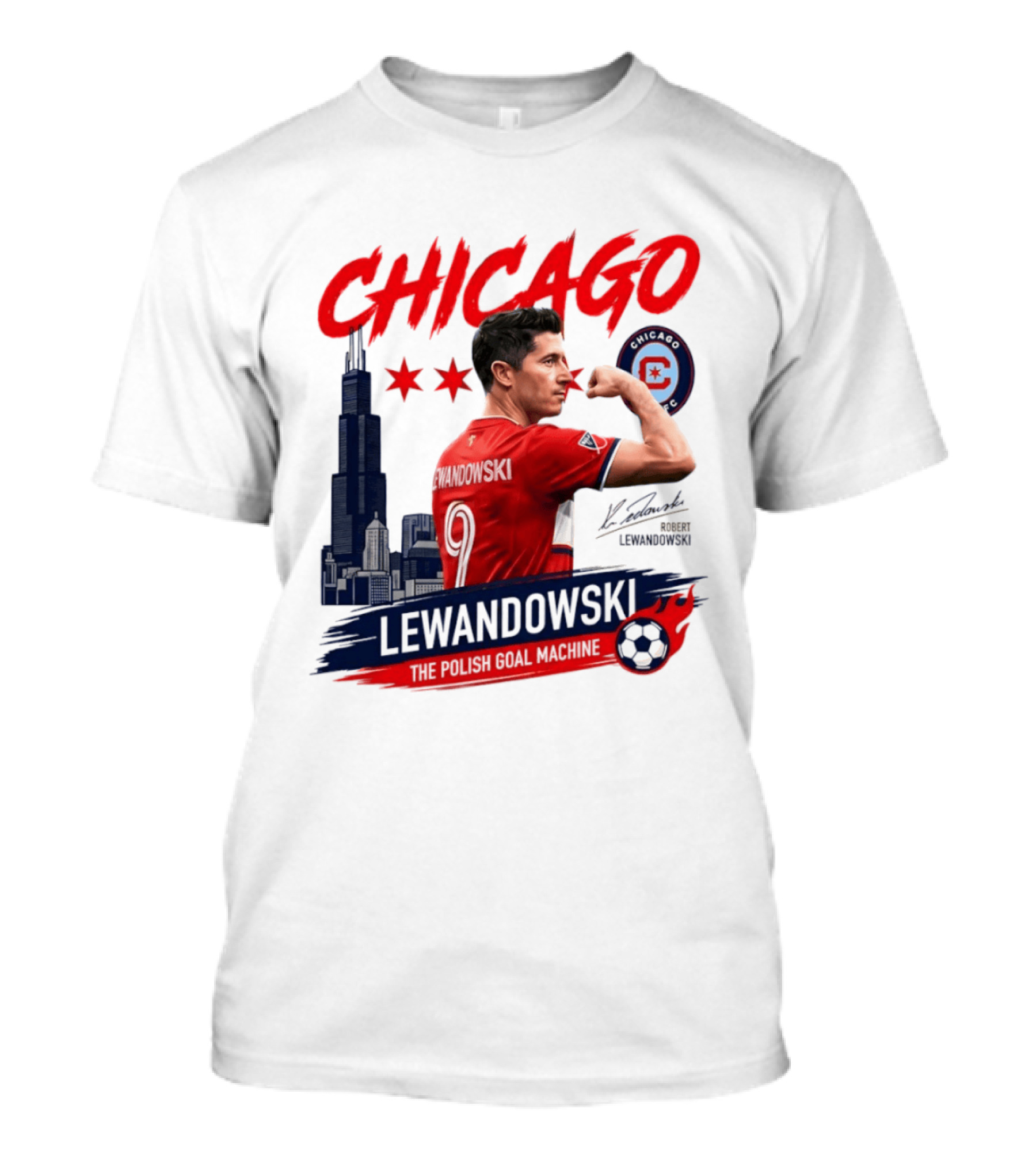 Chicago Fire FC Lewandowski The Polish Goal Machine T-Shirt