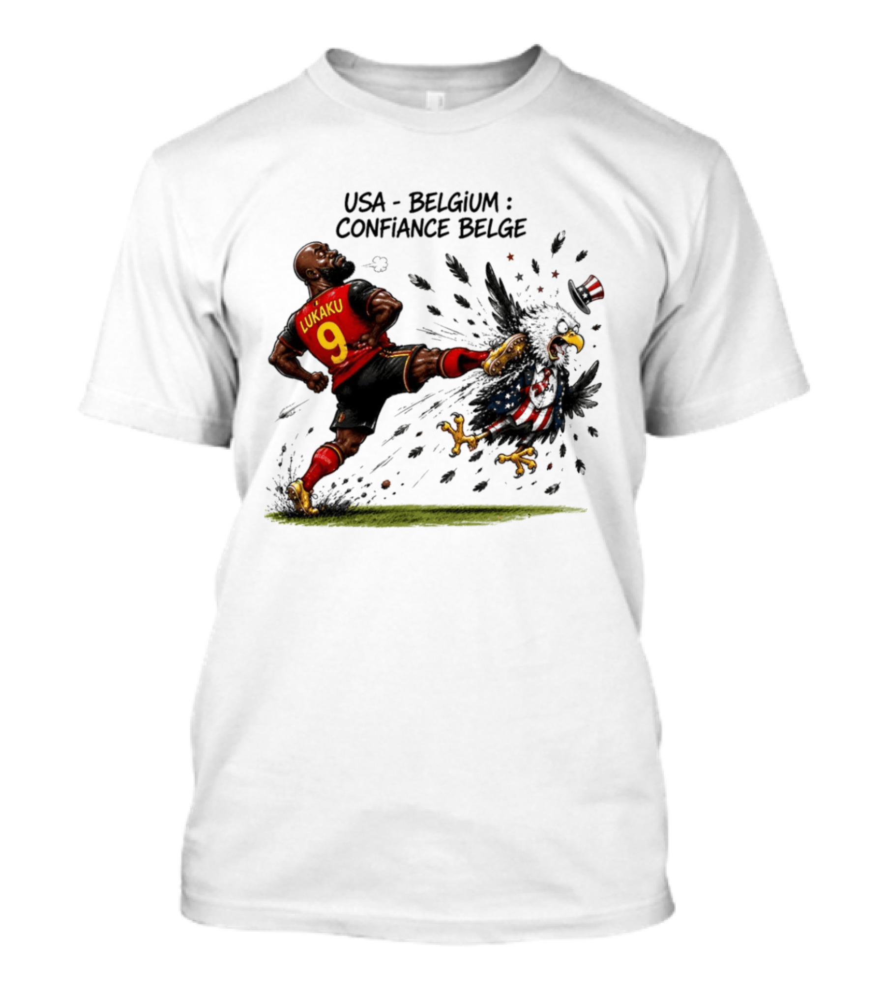 USA Belgium Confiance Belge Romelu Lukaku Cartoon T-Shirt