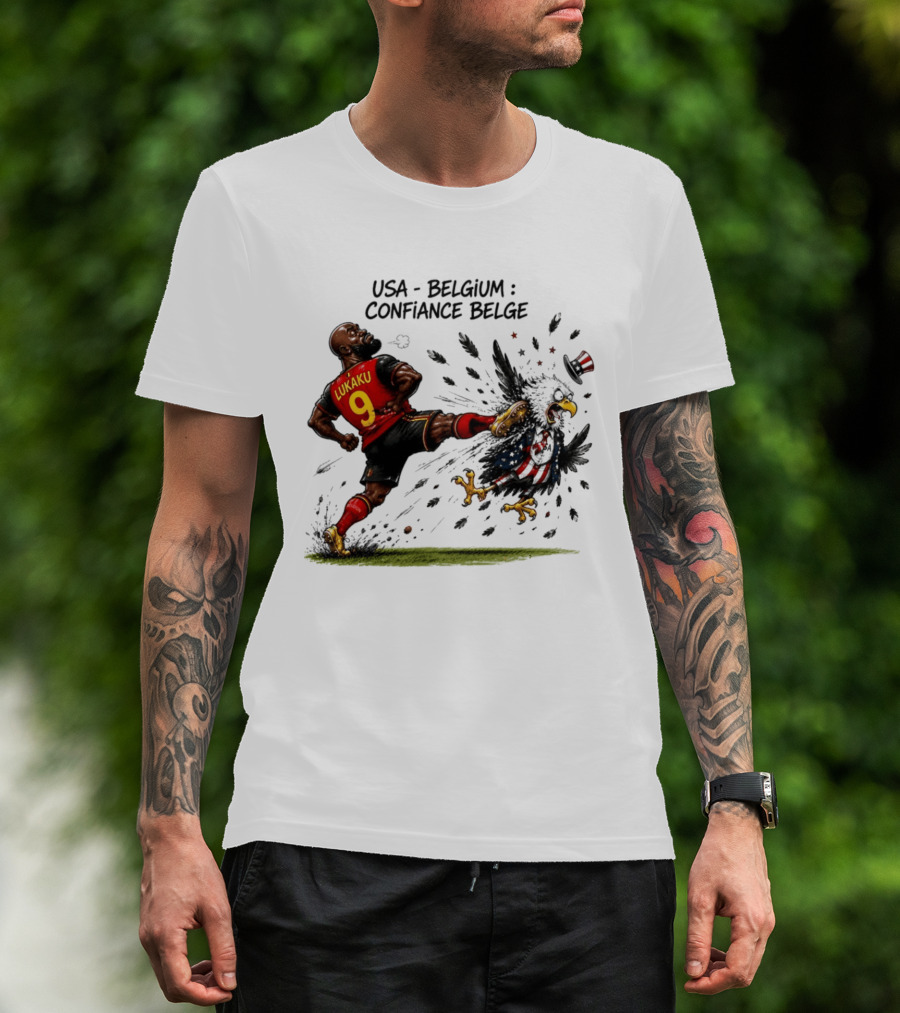 USA Belgium Confiance Belge Romelu Lukaku Cartoon T-Shirt