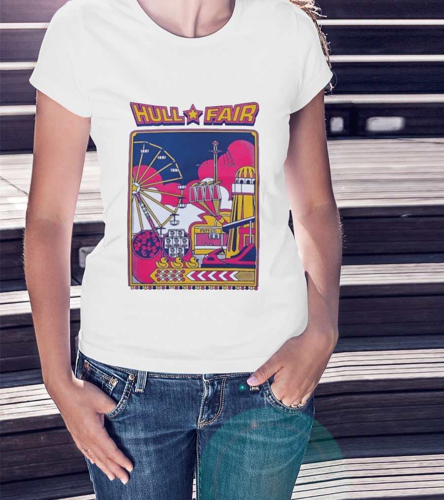 Hull Fair Patties Carnival Ferris Wheel And Helter Skelter Fun Attractions T-Shirt