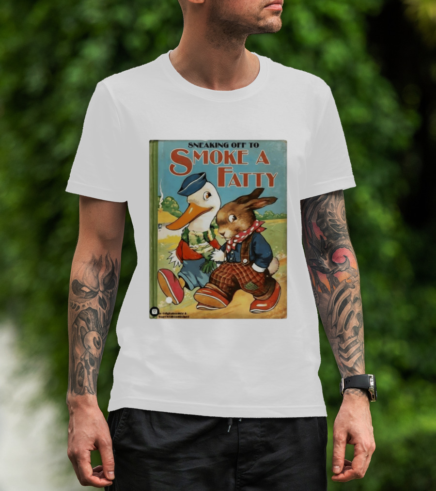 Sneaking Off To Smoke A Fatty Anthropomorphic Duck Rabbit Book Cover T-Shirt