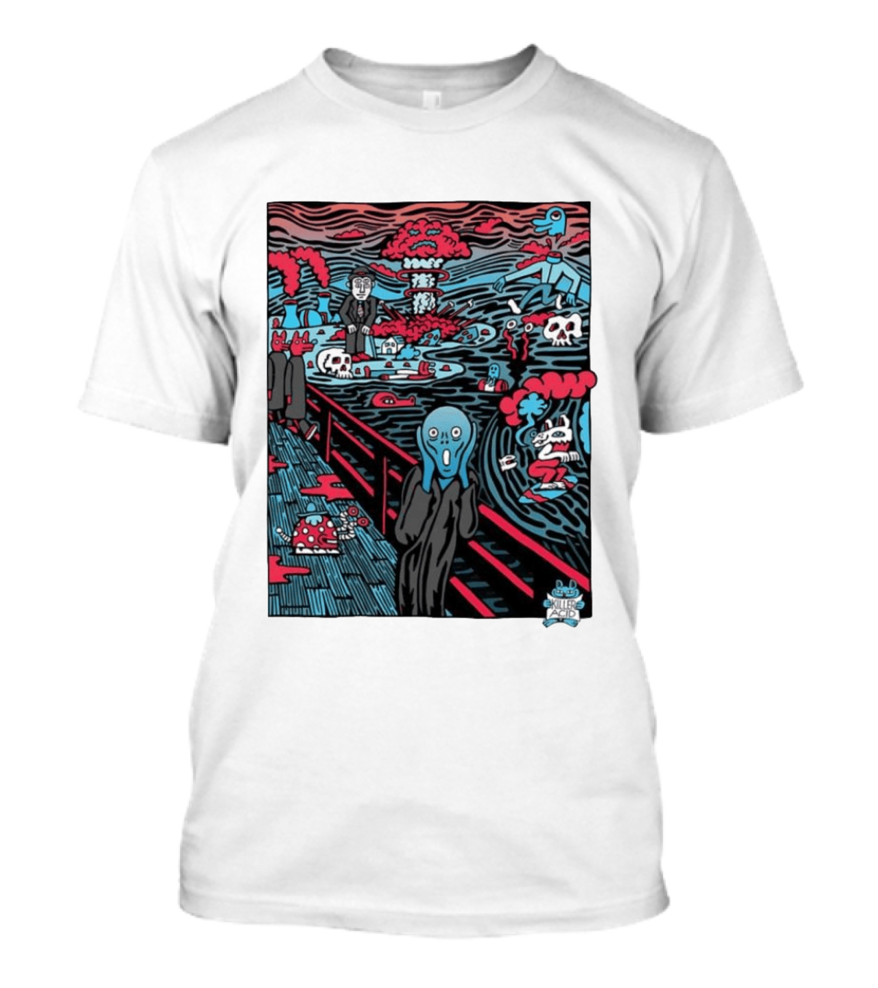 The American Scream Killer Acid Psychedelic Surrealist Edvard Munch Mashup T-Shirt