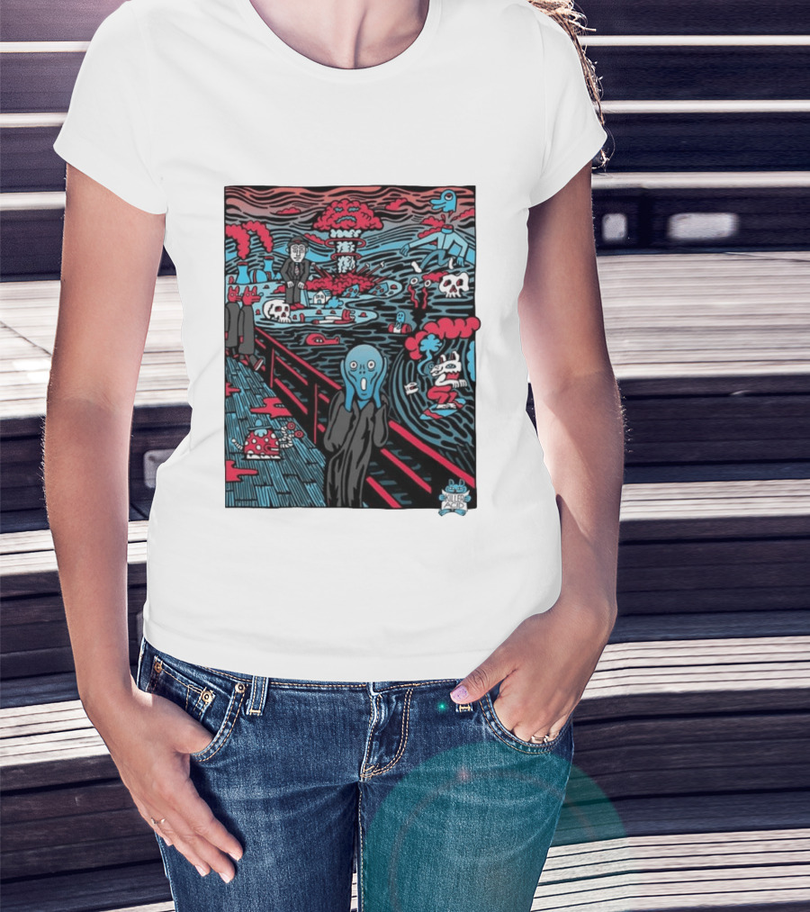 The American Scream Killer Acid Psychedelic Surrealist Edvard Munch Mashup T-Shirt