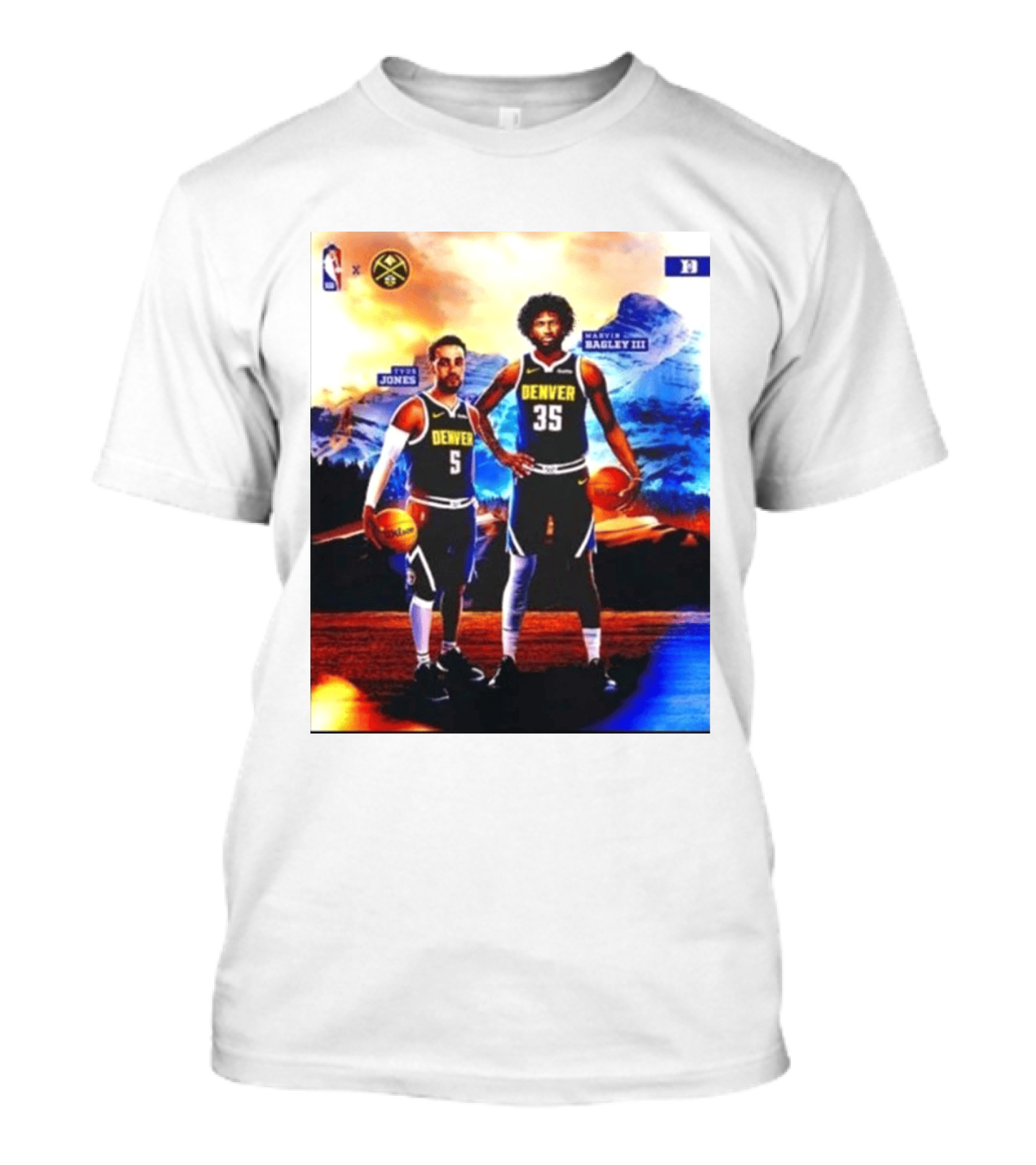 Denver Nuggets Tyus Jones Marvin Bagley III NBA Mountain T-Shirt