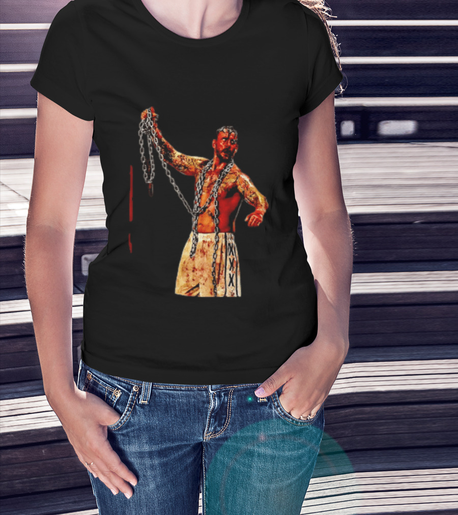 CM Punk Bloody Chain Wrestling WWE AEW Battle Attire T-Shirt