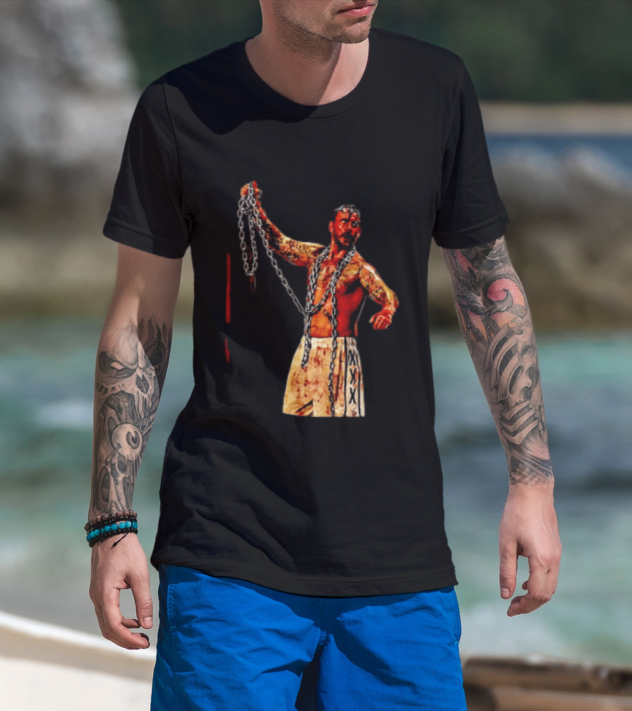 CM Punk Bloody Chain Wrestling WWE AEW Battle Attire T-Shirt
