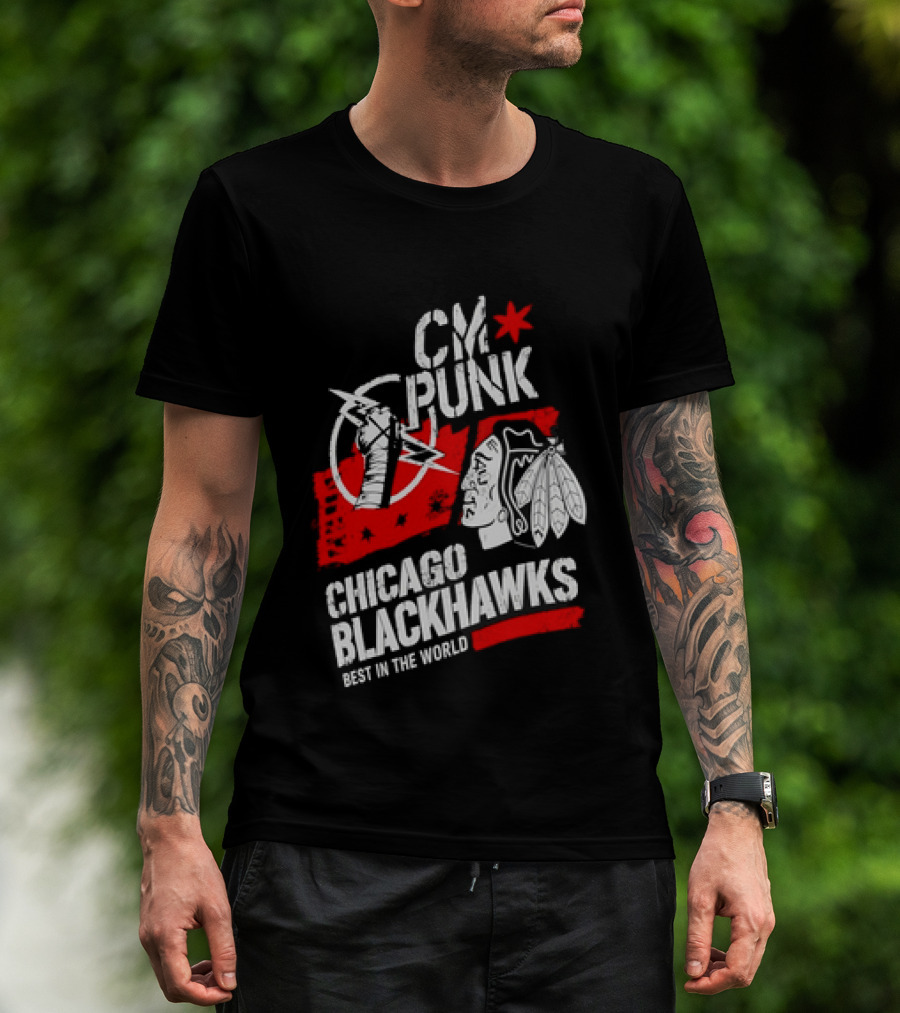 CM Punk Chicago Blackhawks Best In The World T-Shirt