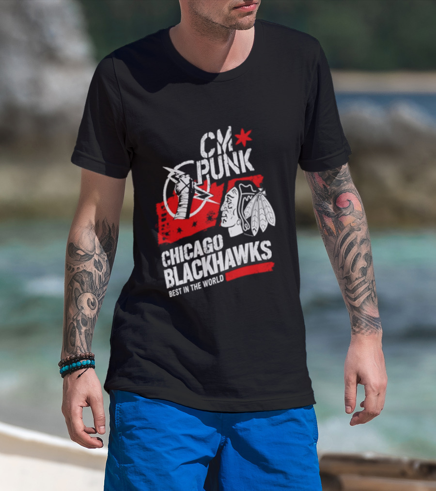 CM Punk Chicago Blackhawks Best In The World T-Shirt