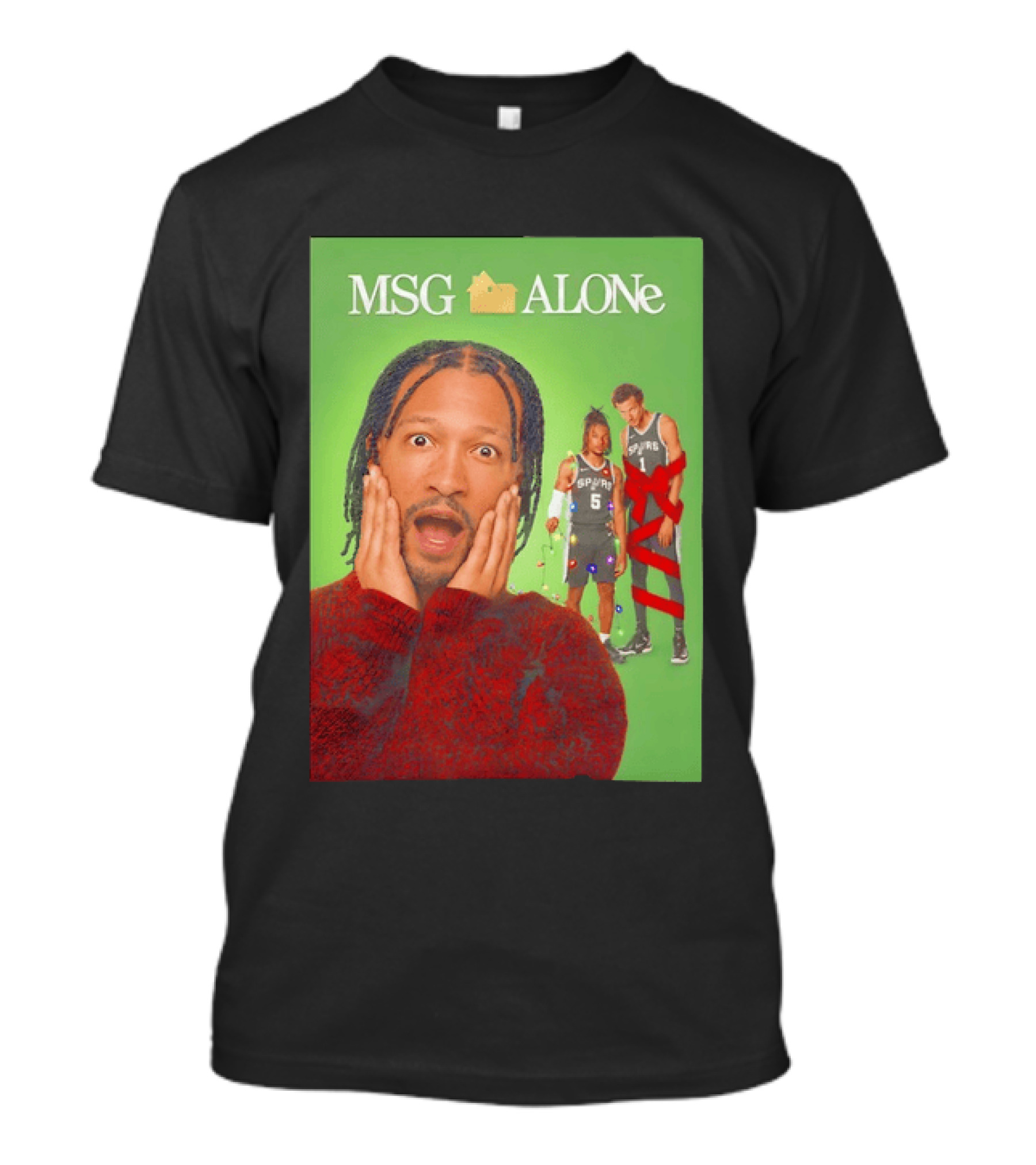 MSG ALONe Jalen Brunson Victor Wembanyama New York Knicks Home Alone NBA Basketball Spurs T-Shirt