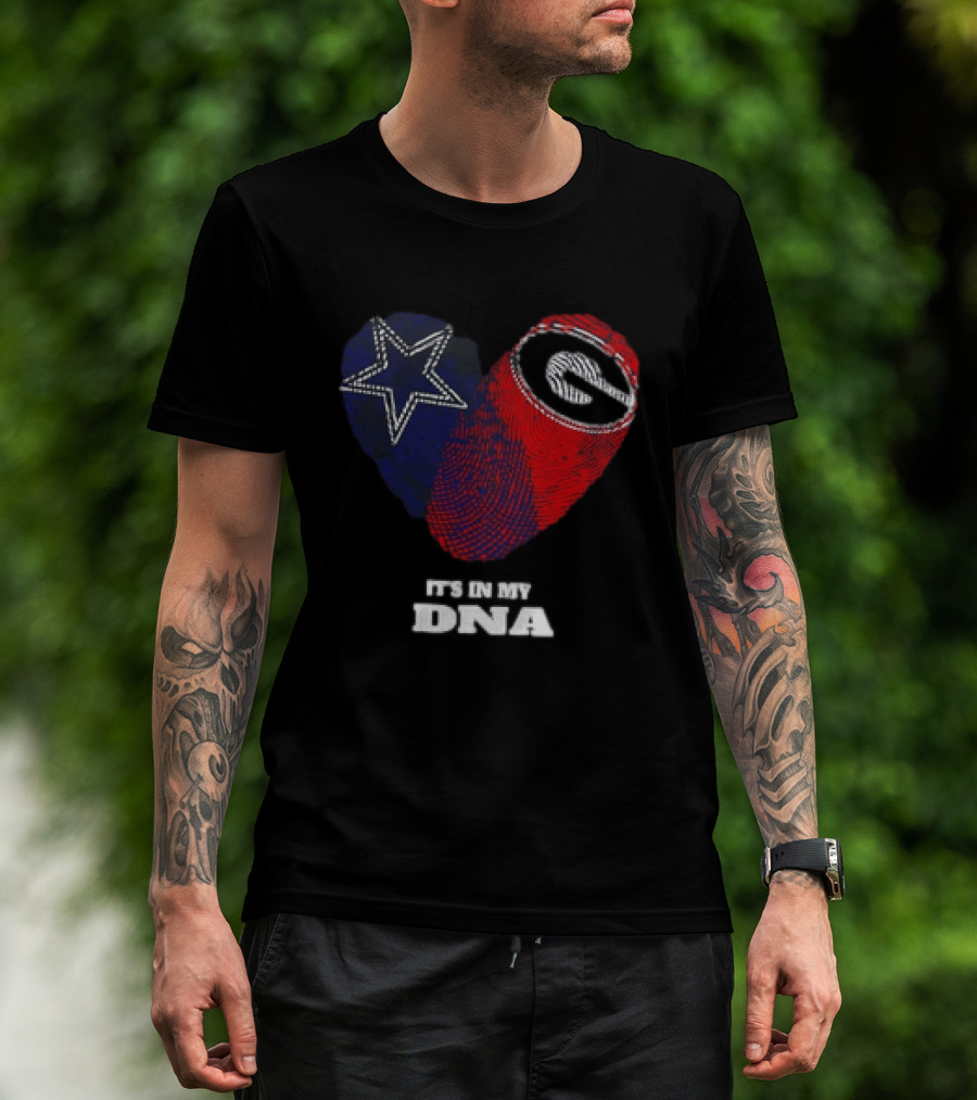 Dallas Cowboys Georgia Bulldogs Heart It's In My DNA T-Shirt