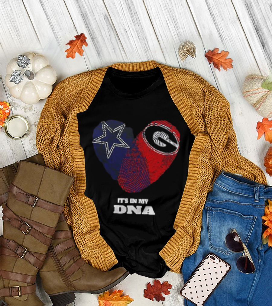 Dallas Cowboys Georgia Bulldogs Heart It's in My DNA T-Shirt