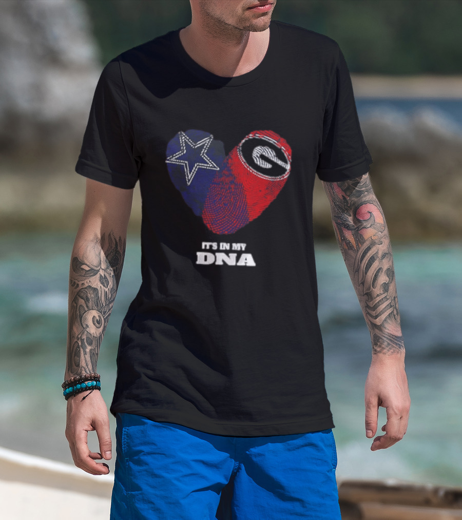 Dallas Cowboys Georgia Bulldogs Heart It's In My DNA T-Shirt