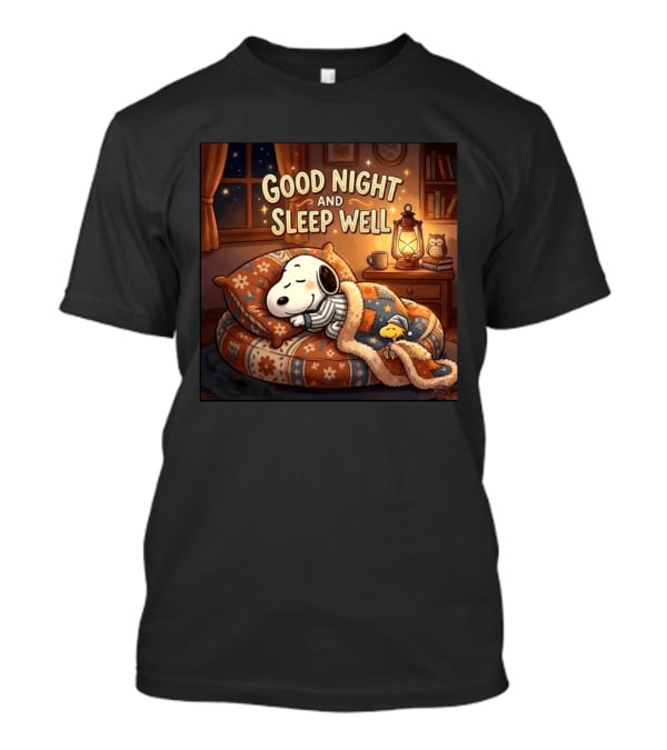 Snoopy And Woodstock Cozy Bedtime Good Night And Sleep Well T-Shirt