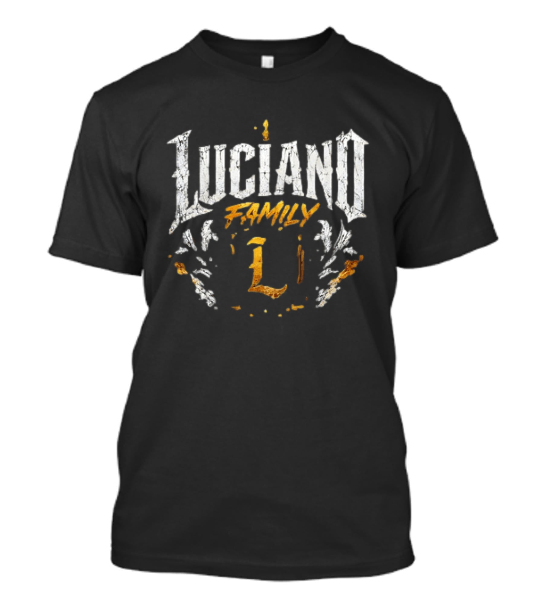 Luciano Family Gold Crown Shield L Monogram Regal T-Shirt