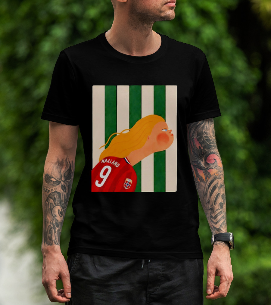 Erling Haaland No 9 Norway National Team Cartoon T-Shirt