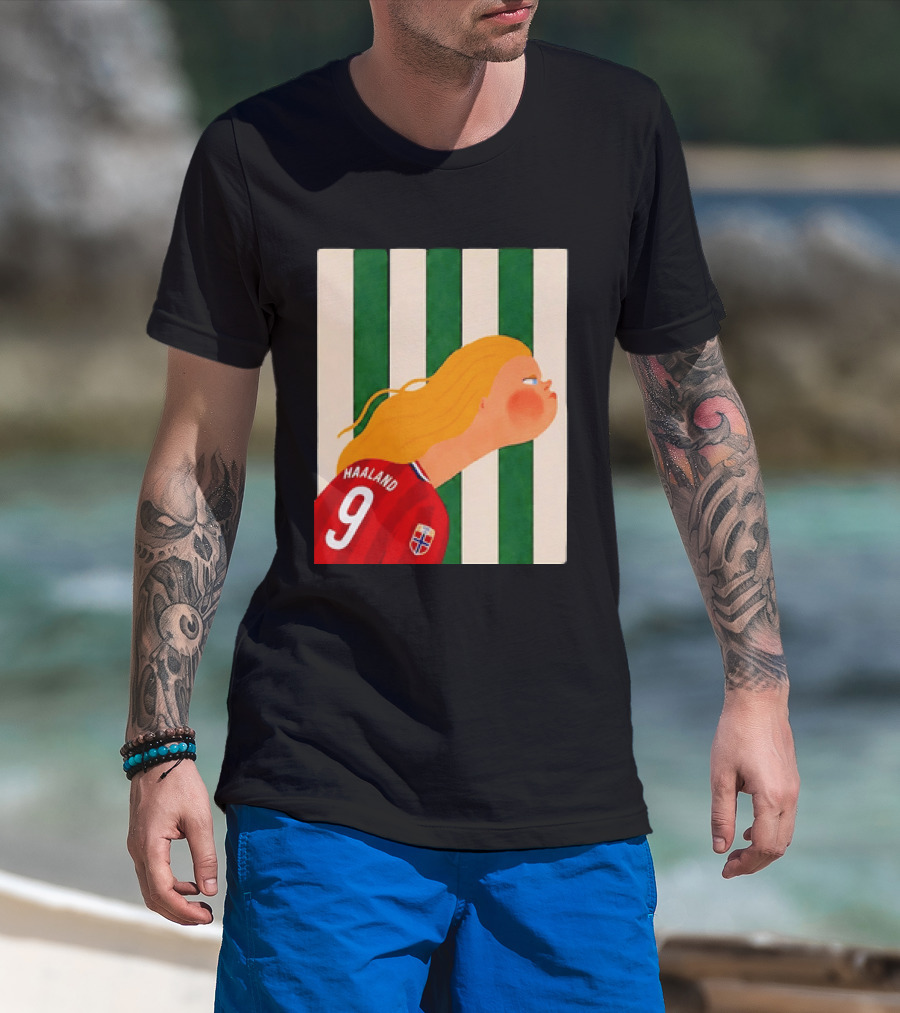 Erling Haaland No 9 Norway National Team Cartoon T-Shirt