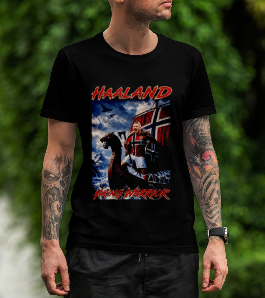 Haaland Viking Warrior Norway Football Nordic Pride T-Shirt