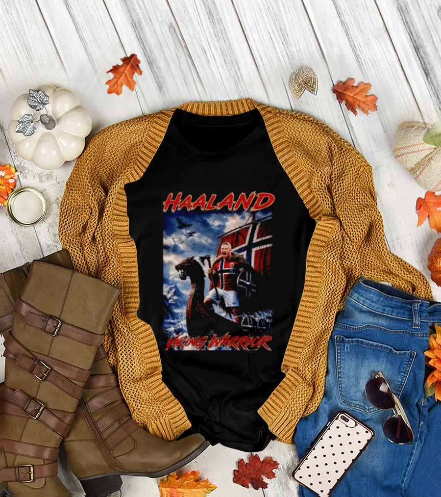 Haaland Viking Warrior Norway Football Nordic Pride T-Shirt