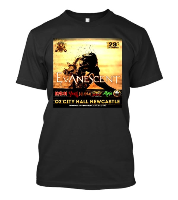 Evanescent Live At O2 City Hall Newcastle With AC/DC Ghost Def Leppard And Poison December 28th T-Shirt