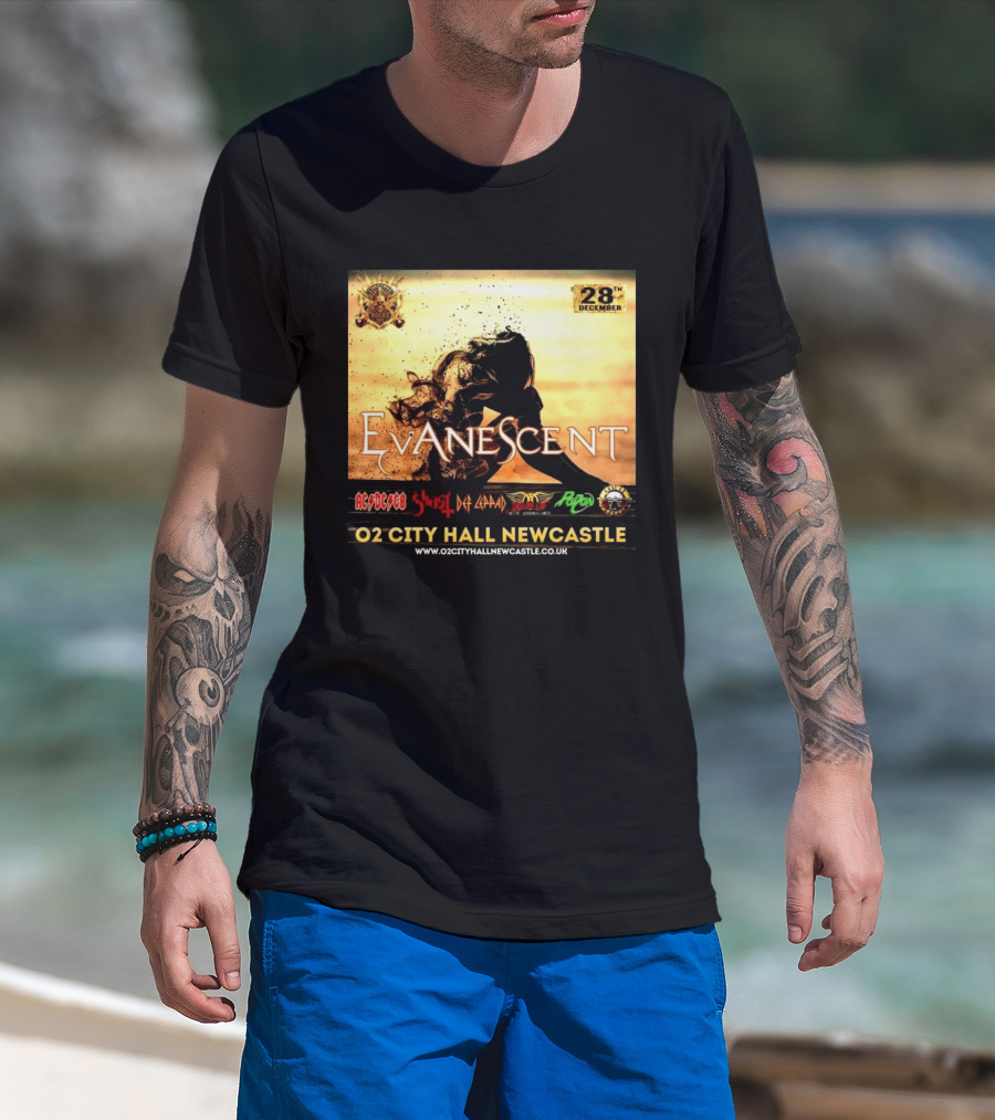 Evanescent Live At O2 City Hall Newcastle With AC/DC Ghost Def Leppard And Poison December 28th T-Shirt