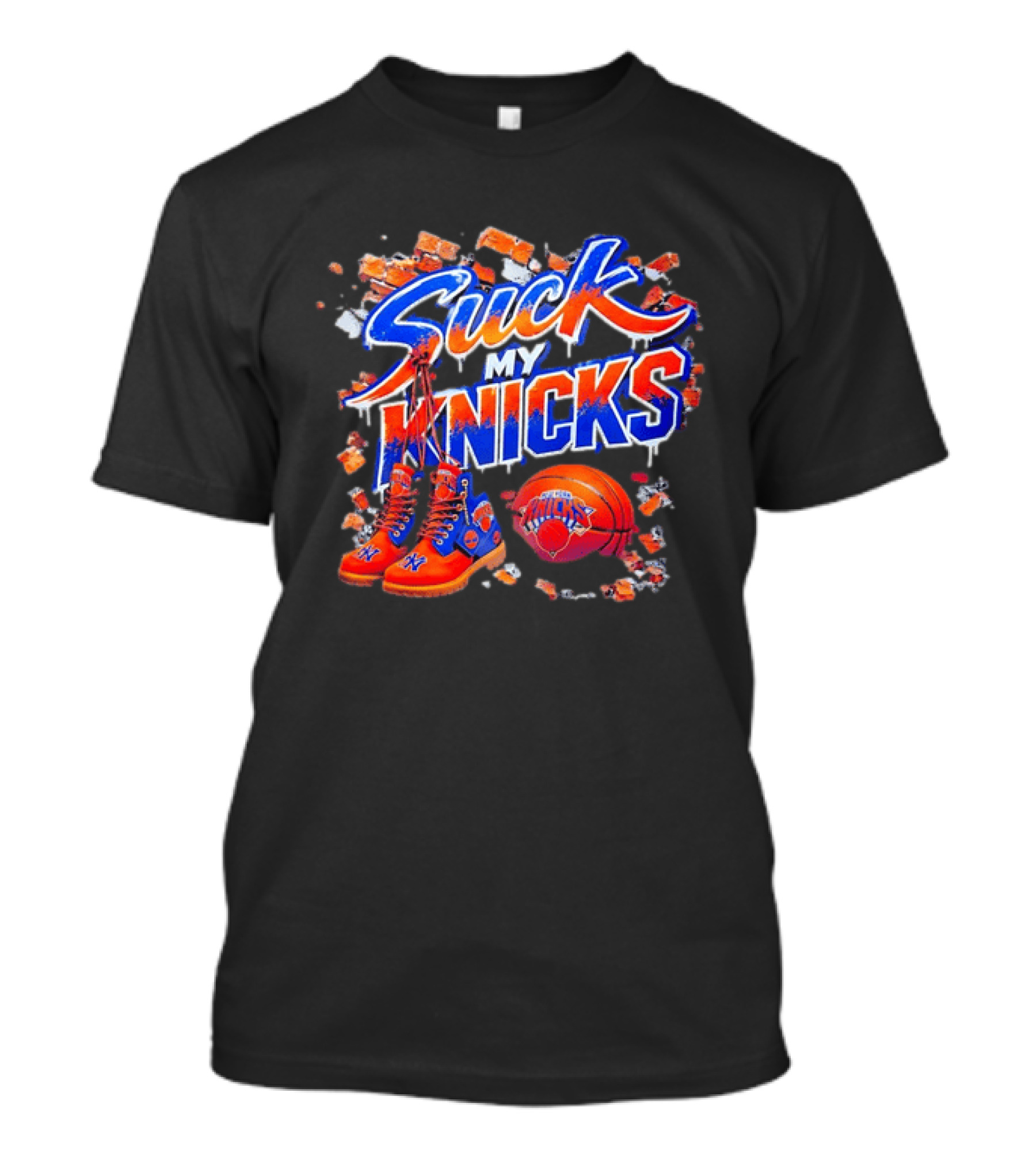 New York Knicks Suck My Knicks Basketball Boots Ice Splash T-Shirt