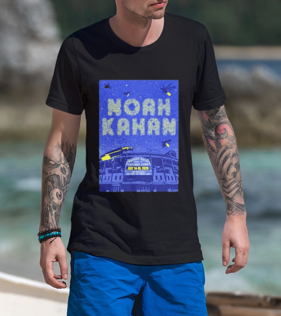 Noah Kahan Live At Wrigley Field Chicago Cubs July 14 15 2026 Event T-Shirt