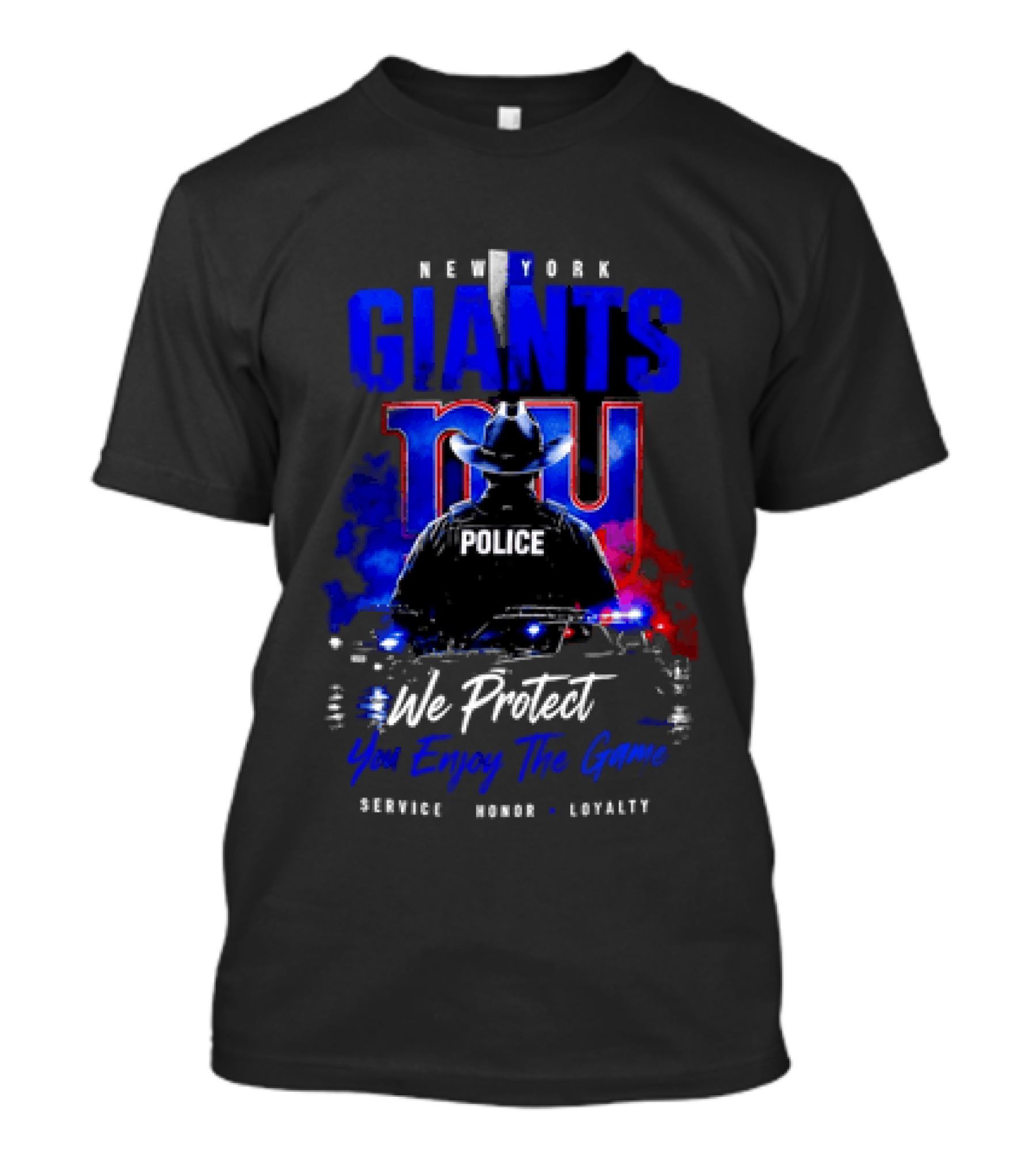 New York Giants Police We Protect You Enjoy The Game Service Honor Loyalty T-Shirt