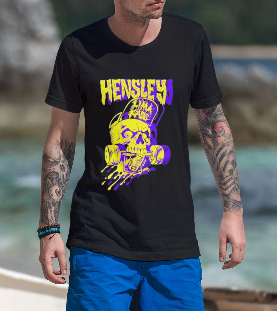 Hensley Lima Kaos Skull Skateboarding T-Shirt