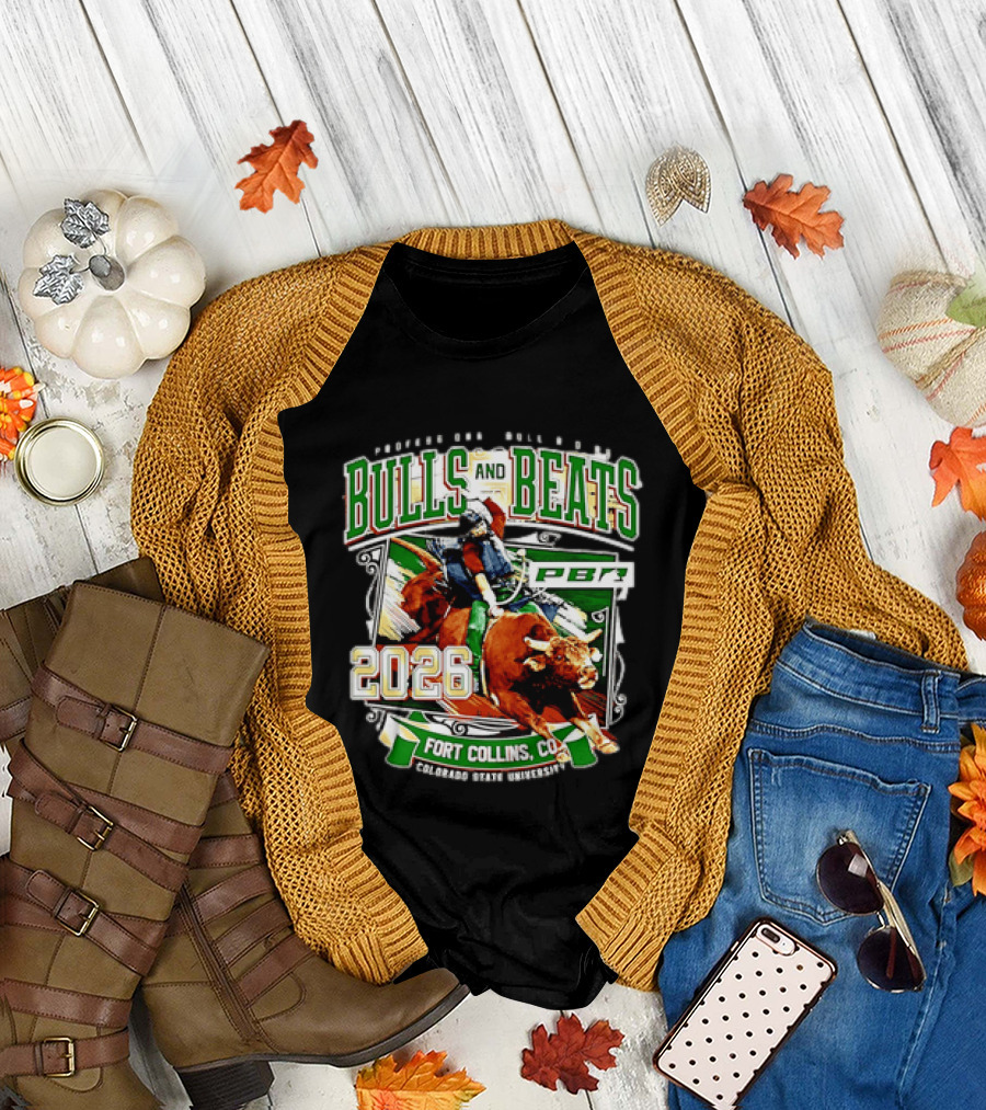 Professional Bull Riders Bulls and Beats 2026 Fort Collins Colorado State University PBR T-Shirt