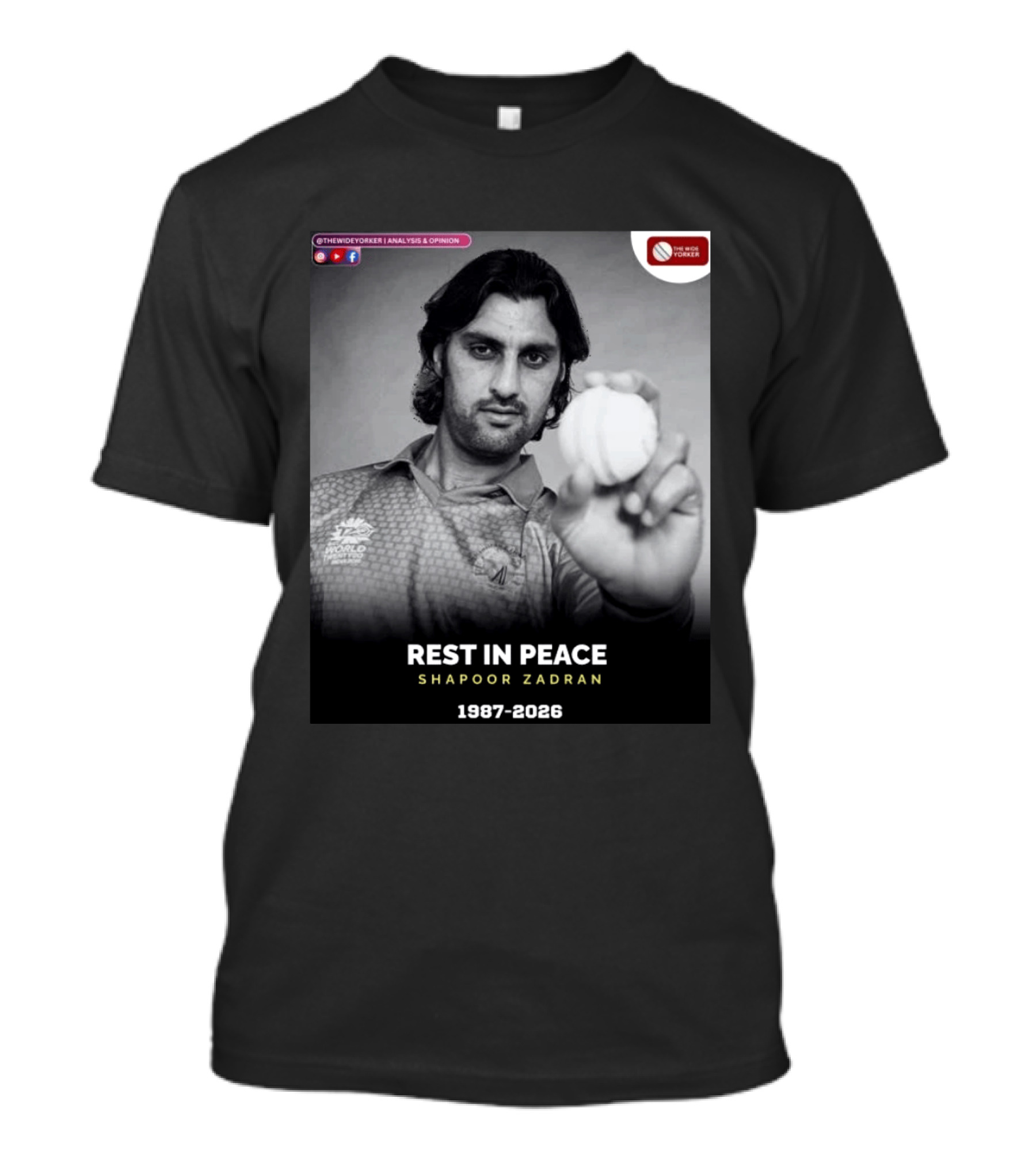 Rest In Peace Shapoor Zadran 1987 2026 T20 World Cup T-Shirt