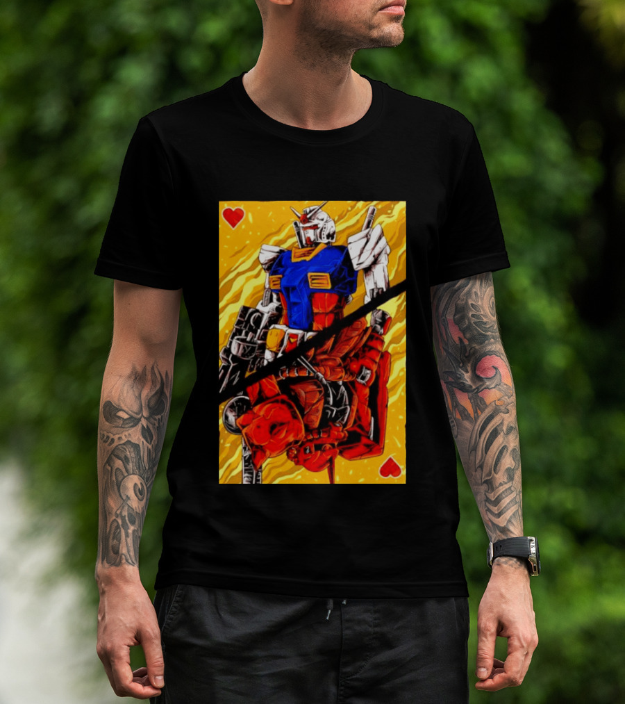 RX 78 2 Gundam Mobile Suit King Of Hearts Playing Card T-Shirt
