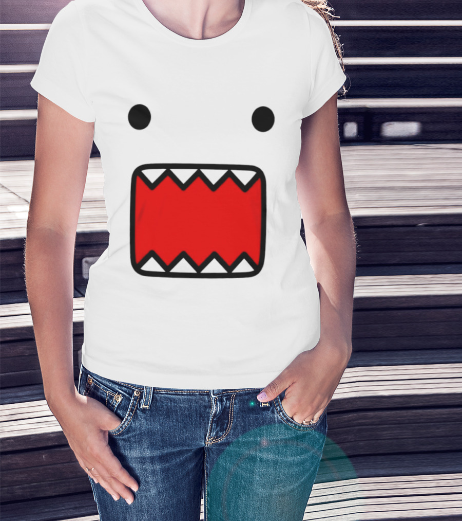 Domo Face Red And Pink Contrast T-Shirt