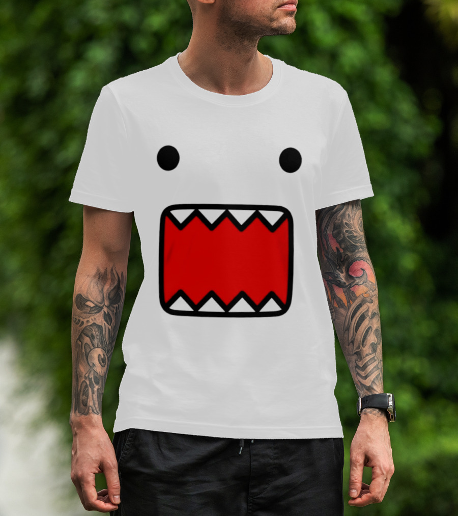Domo Face Red And Pink Contrast T-Shirt