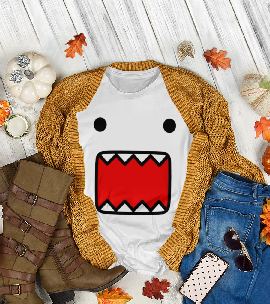 Domo Face Red and Pink Contrast T-Shirt