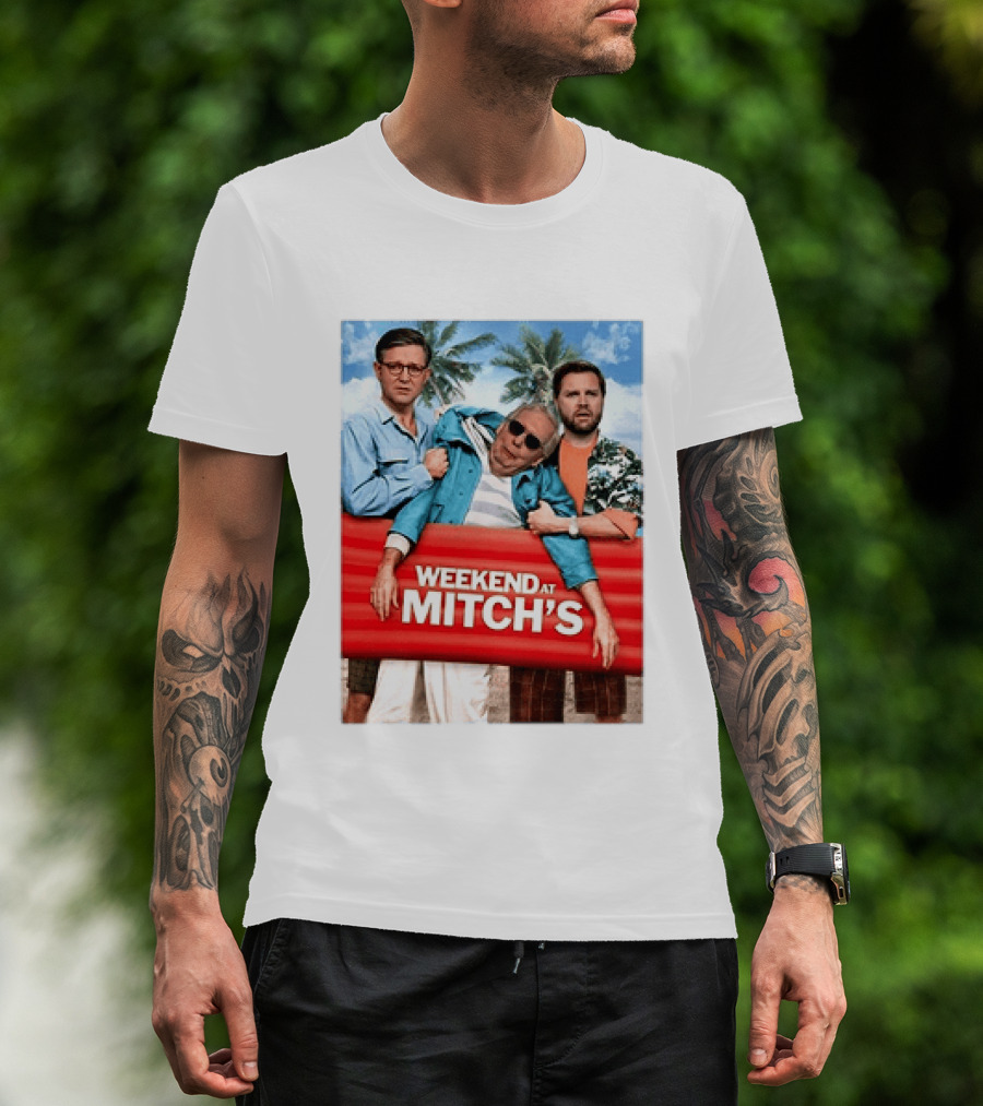 Weekend At Mitch's Meme Mitch McConnell Tropical Comedy T-Shirt