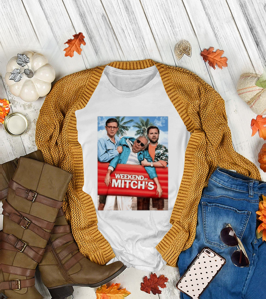 Weekend at Mitch's Meme Mitch McConnell Tropical Comedy T-Shirt