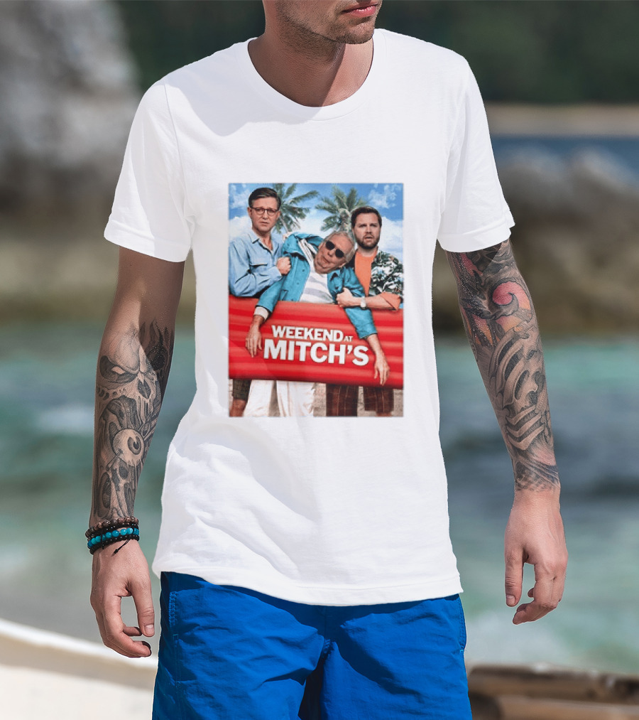 Weekend At Mitch's Meme Mitch McConnell Tropical Comedy T-Shirt