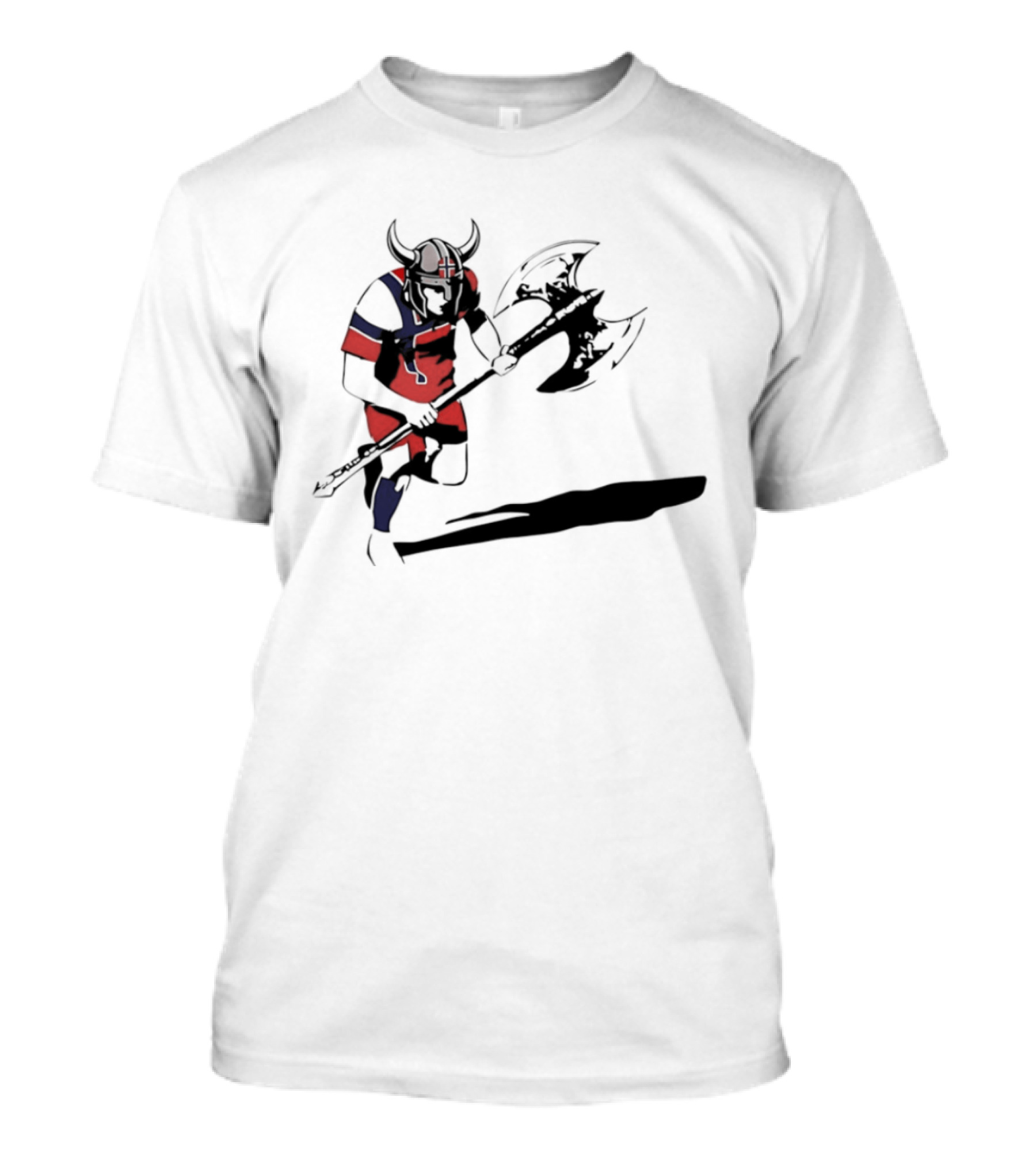 Erling Haaland Viking Norway Warrior Football Axe Horned Helmet T-Shirt