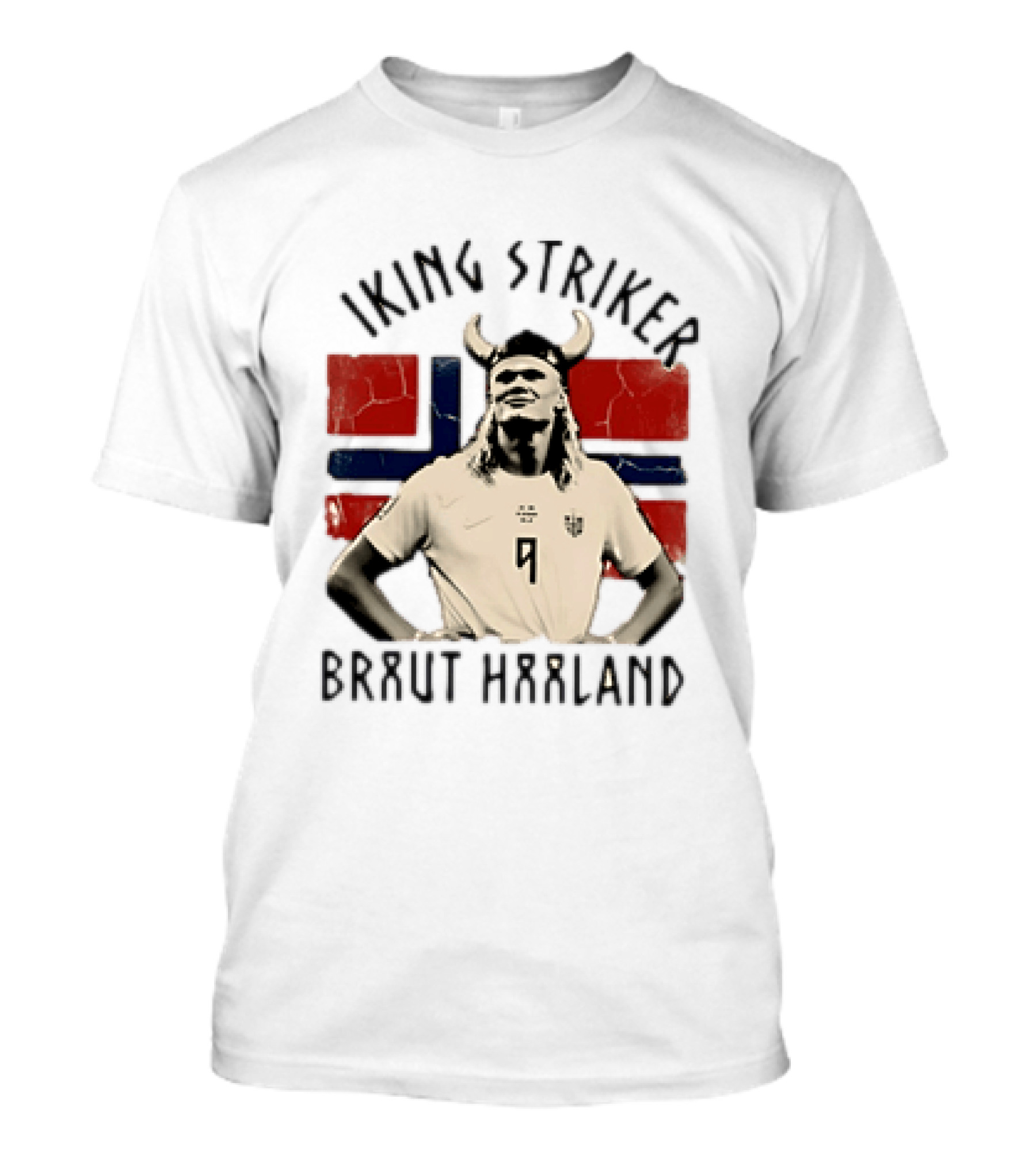 Braut Haaland Viking Striker Norway Flag T-Shirt