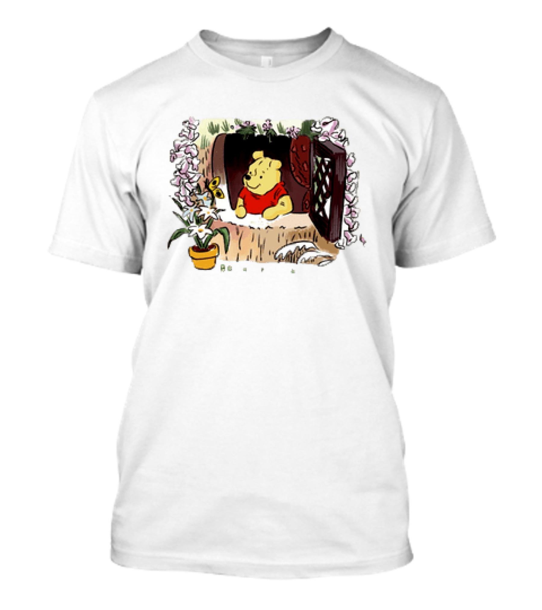 Winnie The Pooh Breathe It's A New Day Inspirational Morning Window Scene T-Shirt