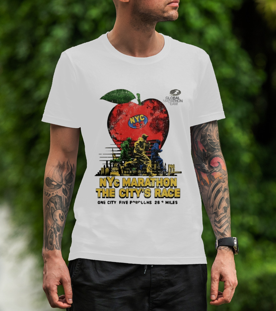 NYC Marathon 93 Global Team The Citys Race One City Five Boroughs 26 Miles T-Shirt