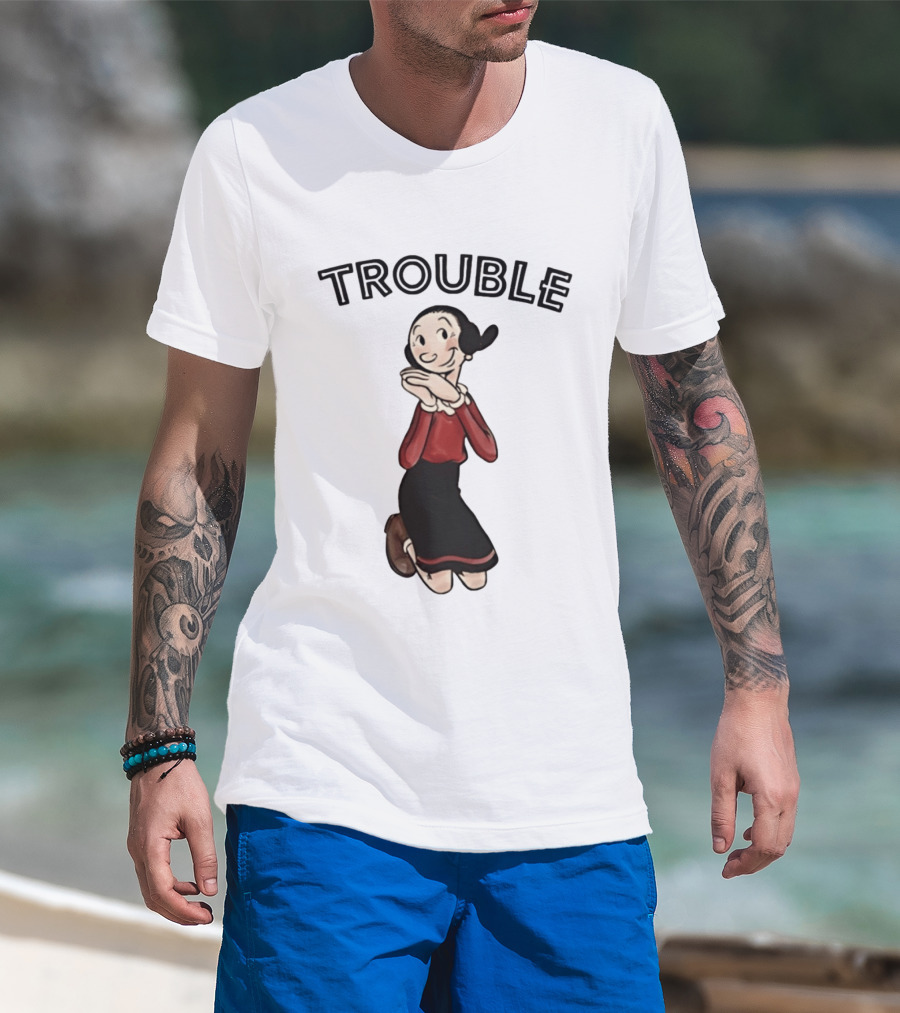 Olive Oyl Trouble Follows Popeye T-Shirt
