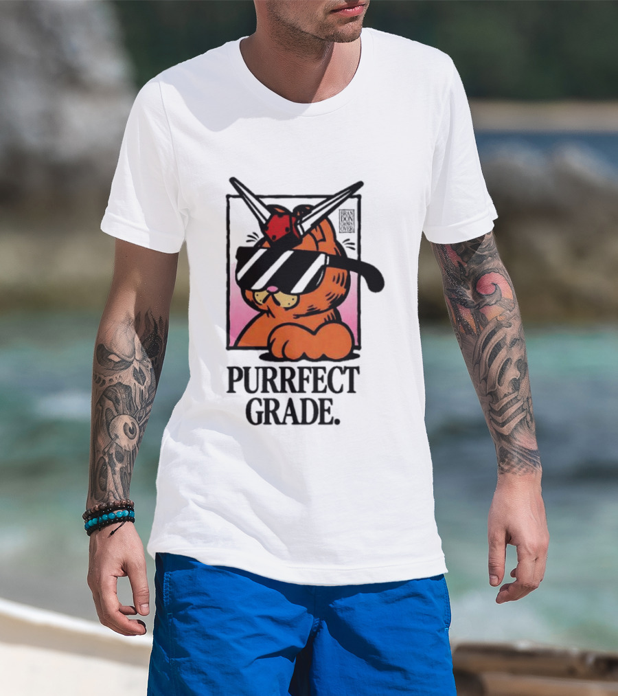 Gundam Purrfect Grade Cat Sunglasses Robot Mashup T-Shirt