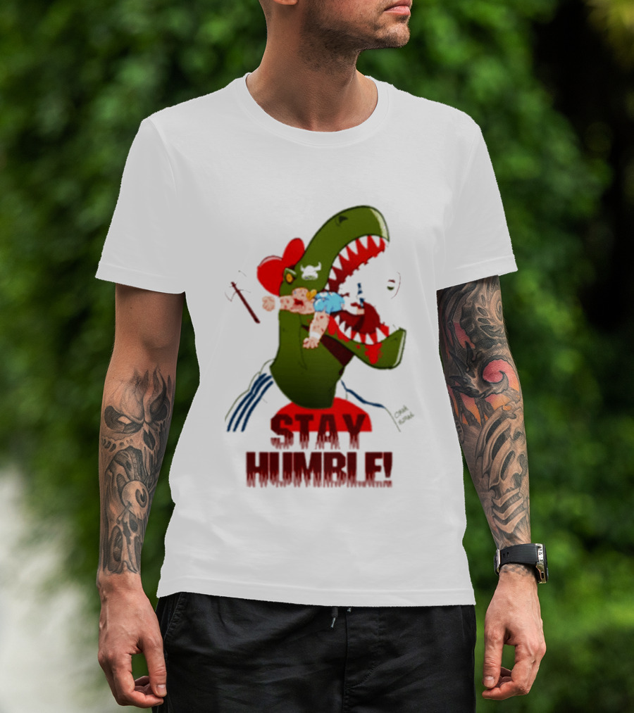 Stay Humble Rex Eating Person Dinosaur T-Shirt
