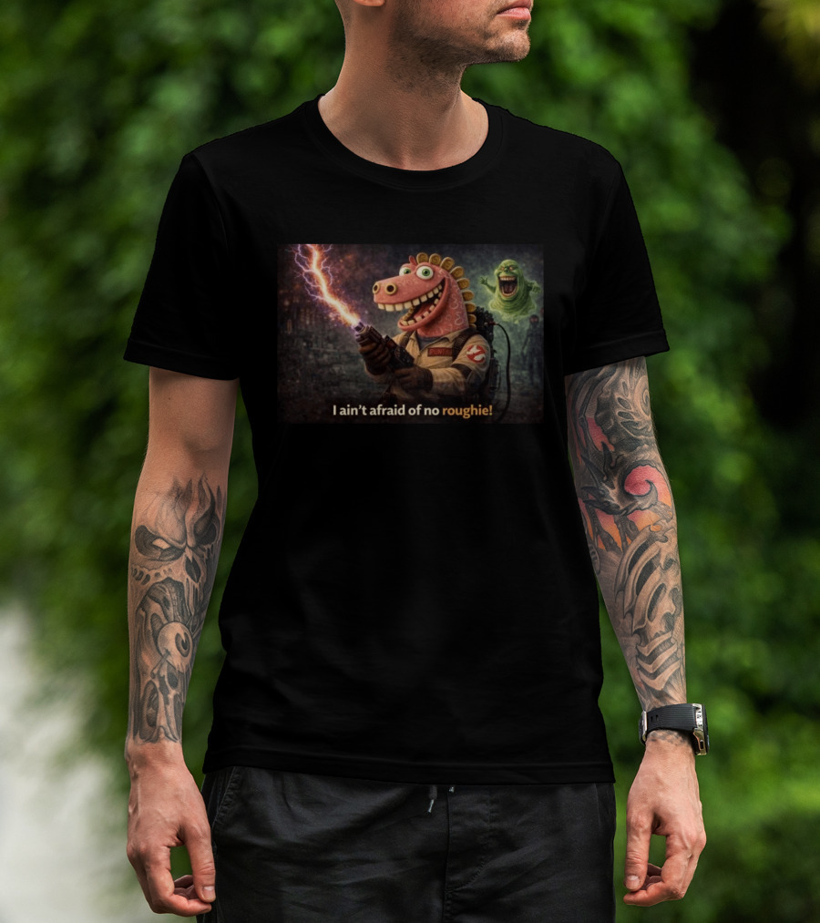 Brainrot Zombie I Ain't Afraid Of No Roughie Ghostbuster Parody With Cartoon Characters T-Shirt