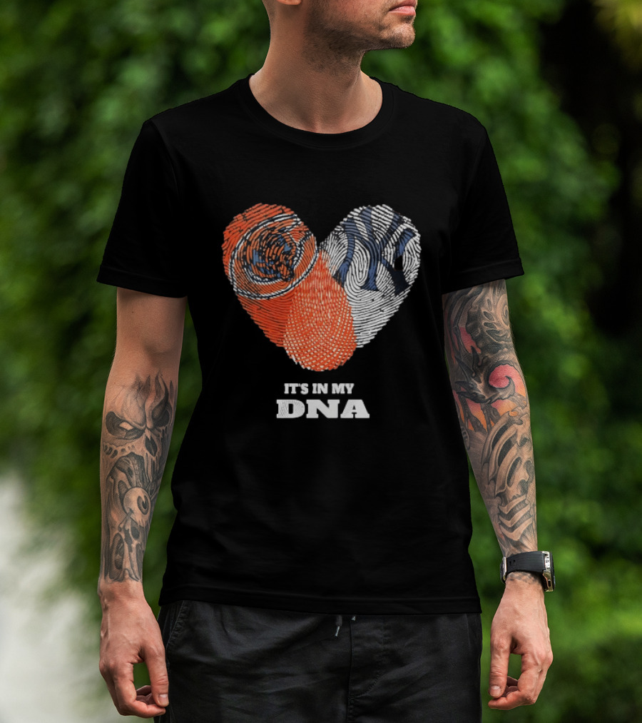 It's In My DNA New York Yankees Baseball Fingerprint Heart T-Shirt