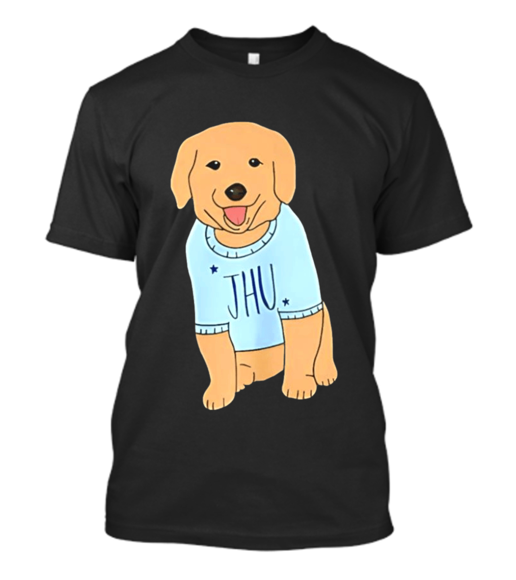 JHU Puppy In Light Blue Sweater T-Shirt