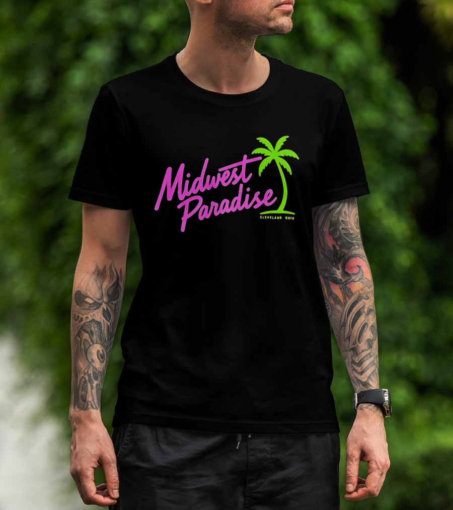 Midwest Paradise Cleveland Ohio Palm Tree T-Shirt