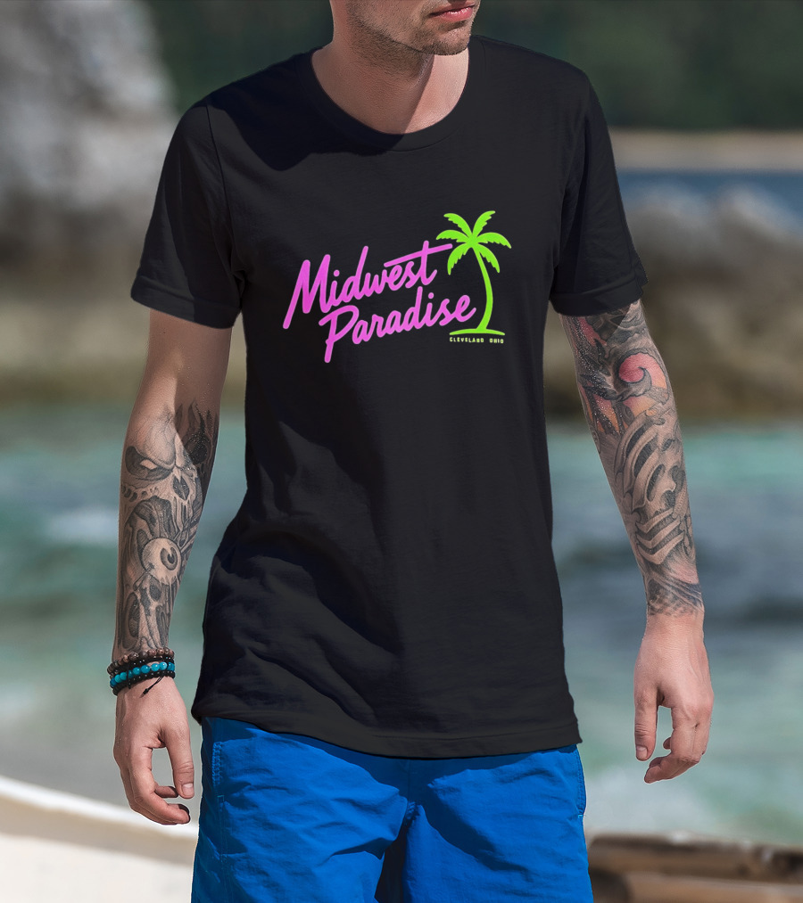 Midwest Paradise Cleveland Ohio Palm Tree T-Shirt